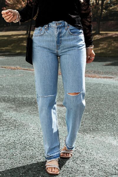 Distressed Straight Jeans | 1mrk.com