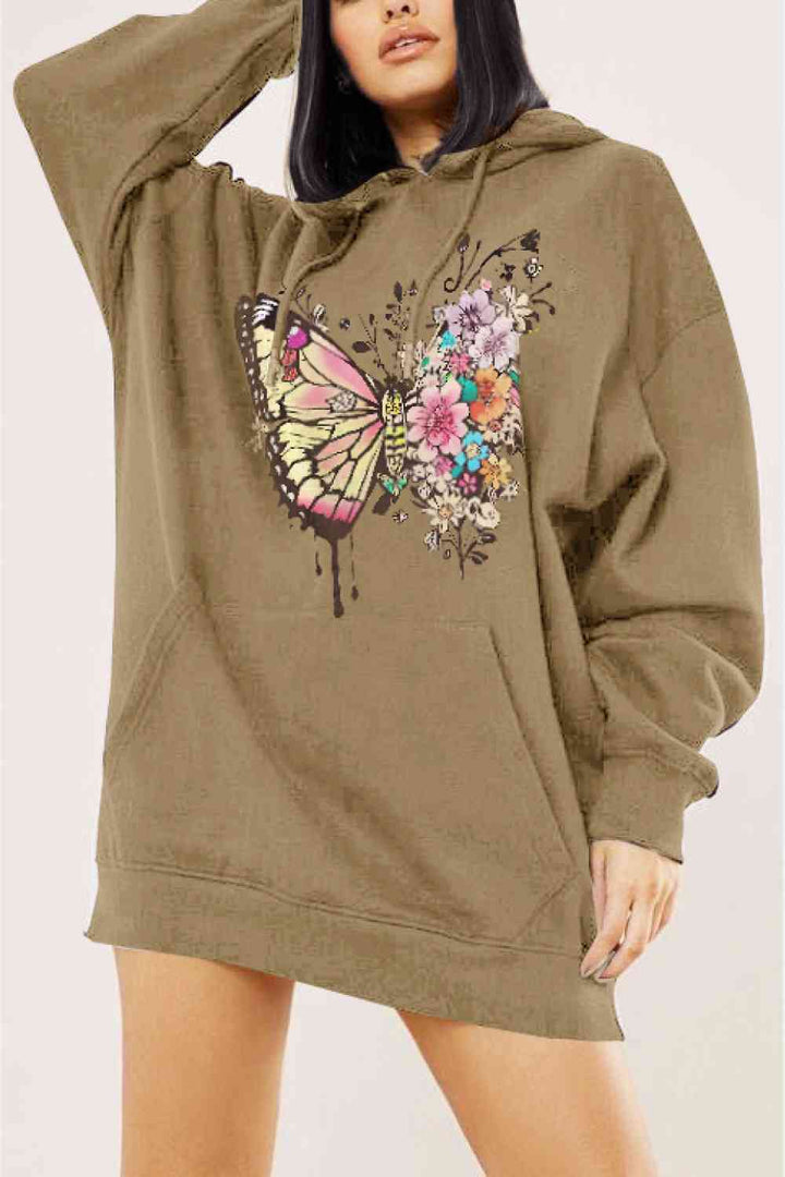 Simply Love Simply Love Full Size Butterfly Graphic Dropped Shoulder Hoodie | 1mrk.com