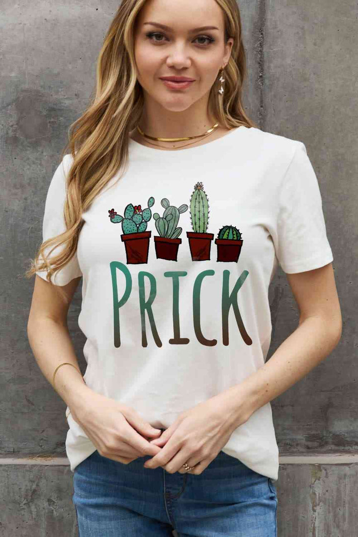 Simply Love Full Size PRICK Graphic Cotton Tee | 1mrk.com