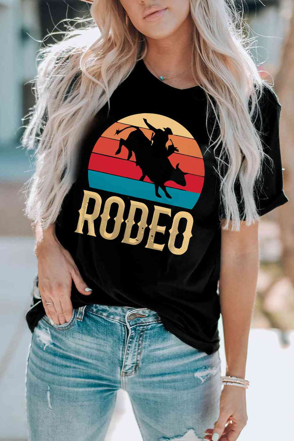 RODEO Graphic Round Neck Short Sleeve Tee | 1mrk.com