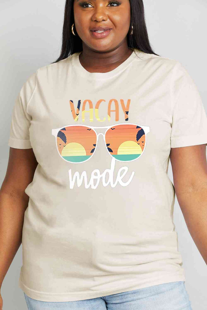 Simply Love Full Size VACAY MODE Graphic Cotton Tee | 1mrk.com