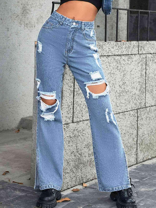 Distressed Slit Jeans | 1mrk.com