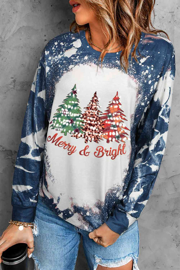 MERRY & BRIGHT Graphic Long Sleeve Top | 1mrk.com