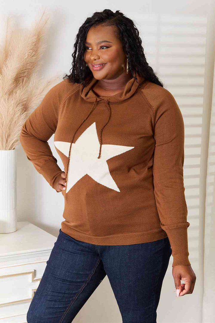 Heimish Full Size Star Graphic Hooded Sweater |1mrk.com