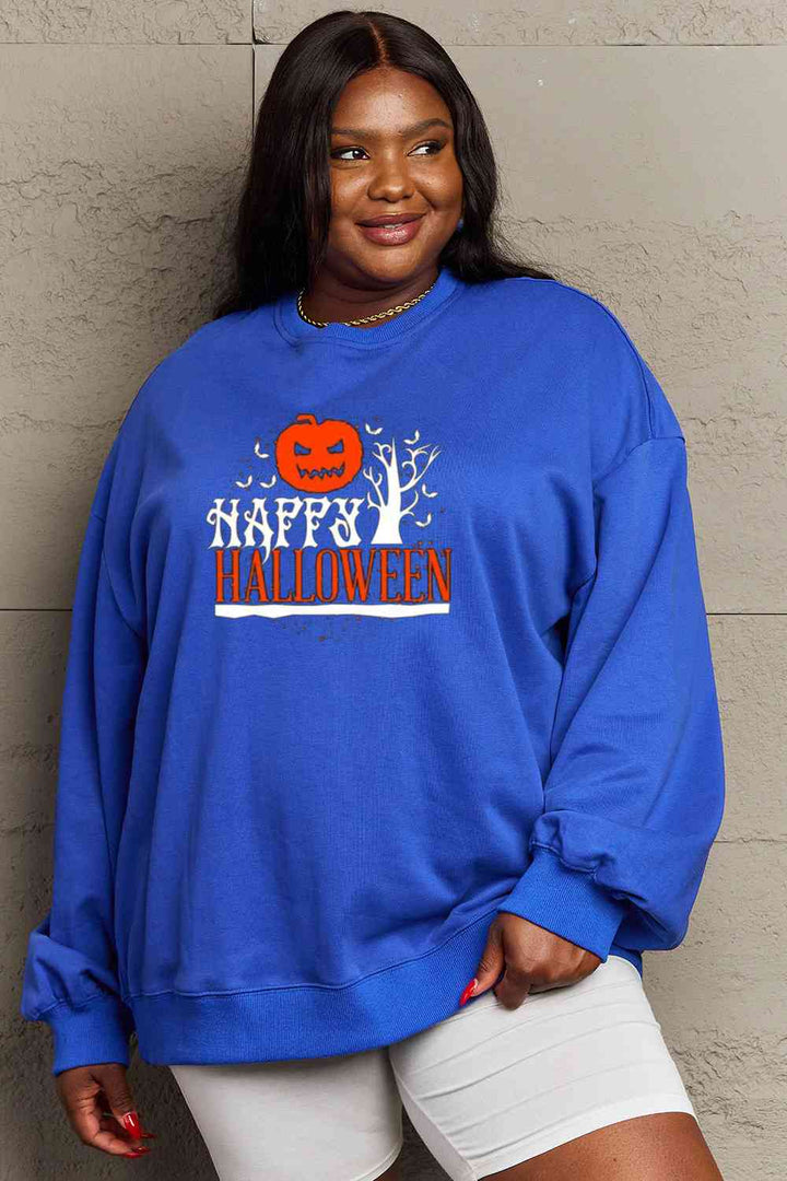 Simply Love Full Size HAPPY HALLOWEEN Graphic Sweatshirt |1mrk.com