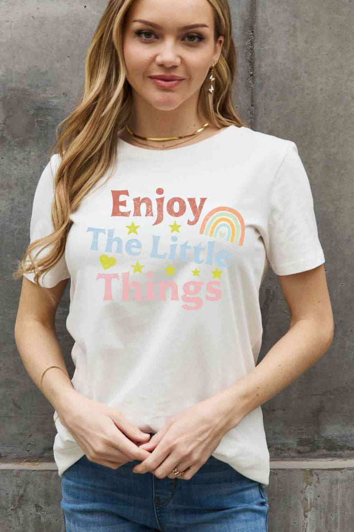 Simply Love Full Size ENJOY THE LITTLE THINGS Graphic Cotton Tee | 1mrk.com