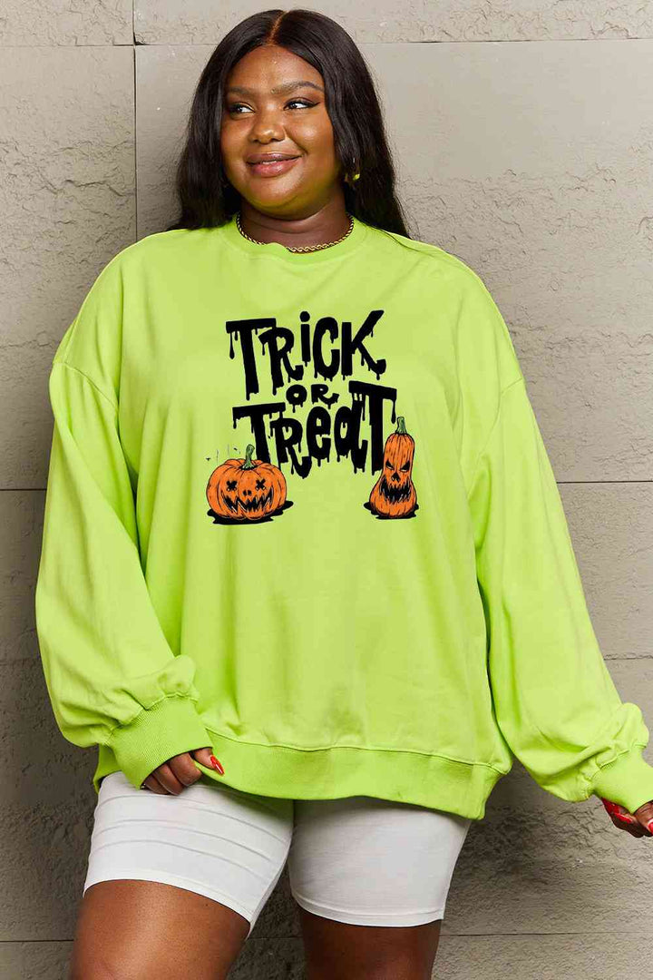 Simply Love Full Size TRICK OR TREAT Graphic Sweatshirt |1mrk.com