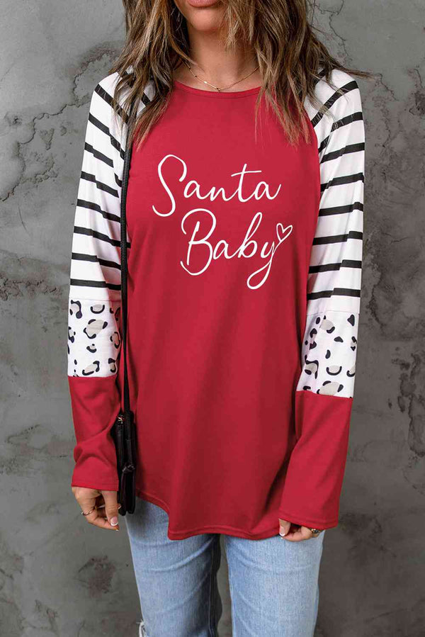 SANTA BABY Graphic Long Sleeve T-Shirt | 1mrk.com