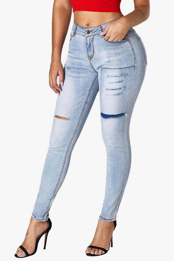 Acid Wash Ripped Skinny Jeans | 1mrk.com