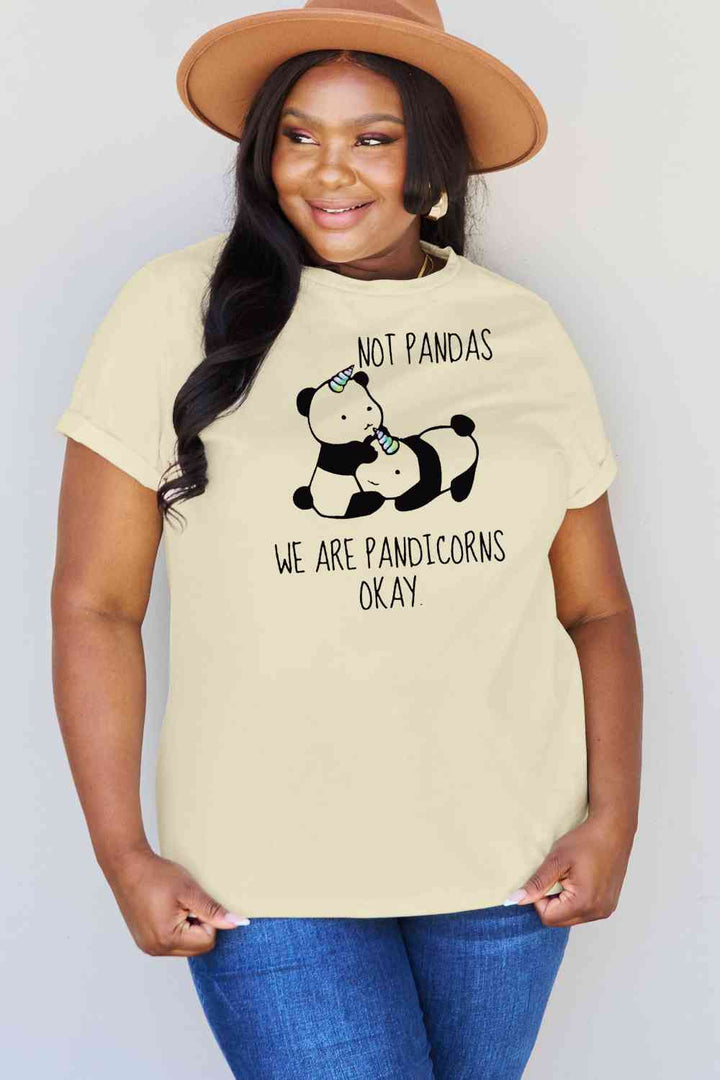 Simply Love Full Size  Pandicorn Graphic Cotton T-Shirt | 1mrk.com