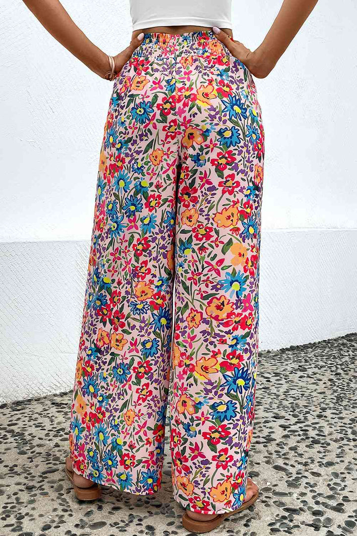 Floral Print Wide Leg Long Pants | 1mrk.com