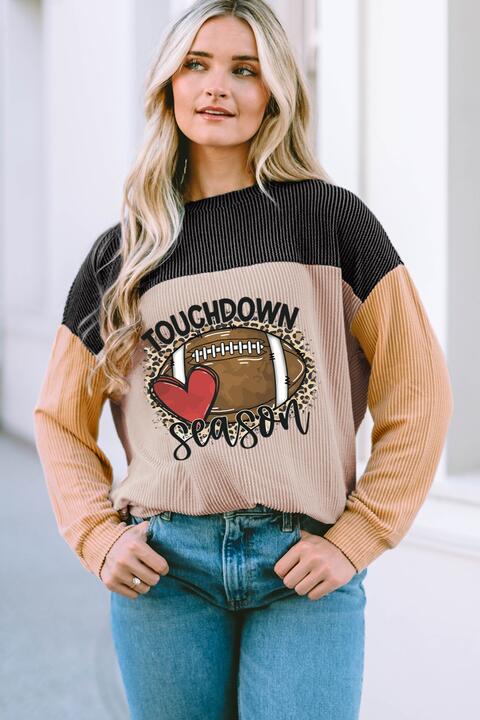 Graphic Round Neck  Long Sleeve Sweatshirt |1mrk.com