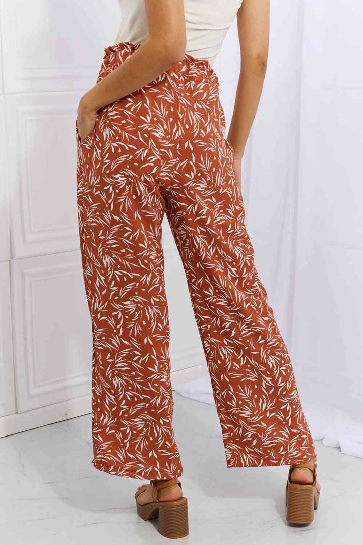 Heimish Right Angle Full Size Geometric Printed Pants in Red Orange | 1mrk.com
