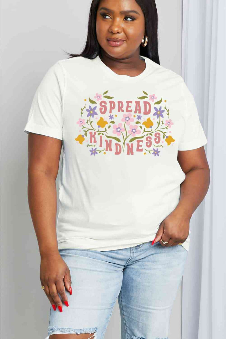 Simply Love Full Size SPREAD KINDNESS Graphic Cotton Tee | 1mrk.com