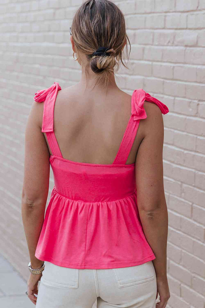 Tie Shoulder Babydoll Tank | 1mrk.com