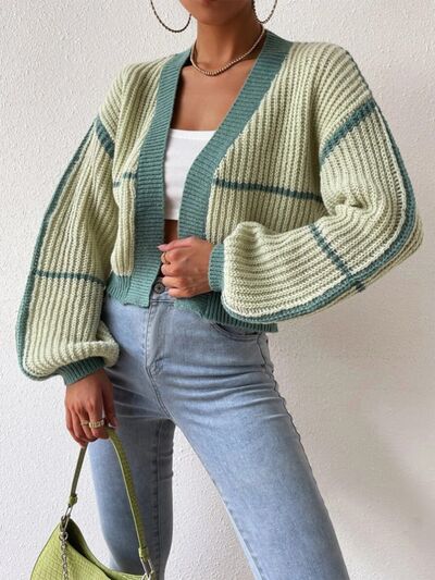 Open Front Dropped Shoulder Cardigan | Trendsi