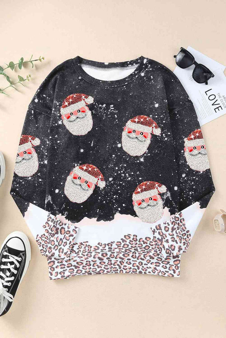 Sequin Patch Christmas Element Sweatshirt |1mrk.com