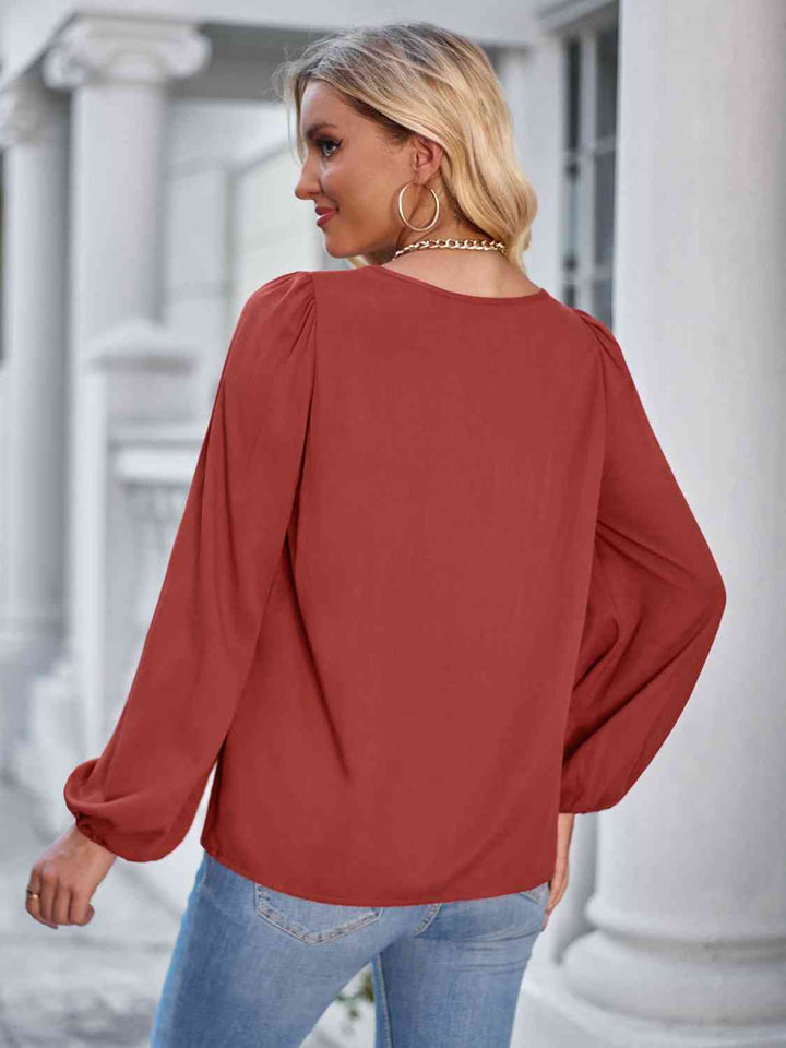 Square Neck Puff Sleeve Top | 1mrk.com