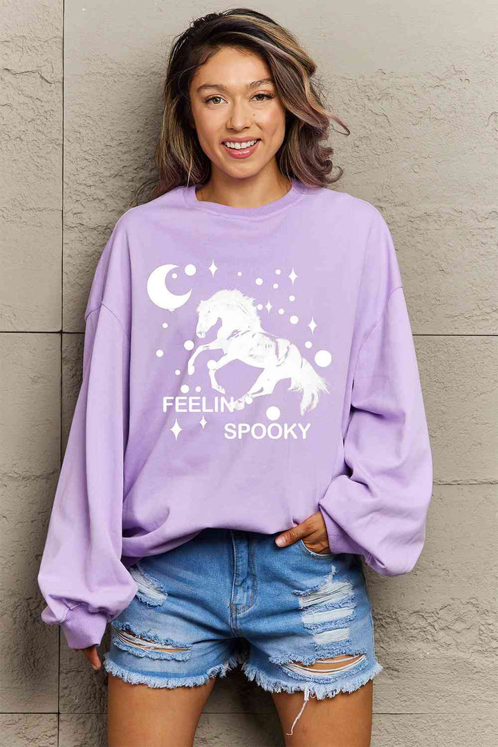 Simply Love Full Size Graphic Drop Shoulder Sweatshirt |1mrk.com