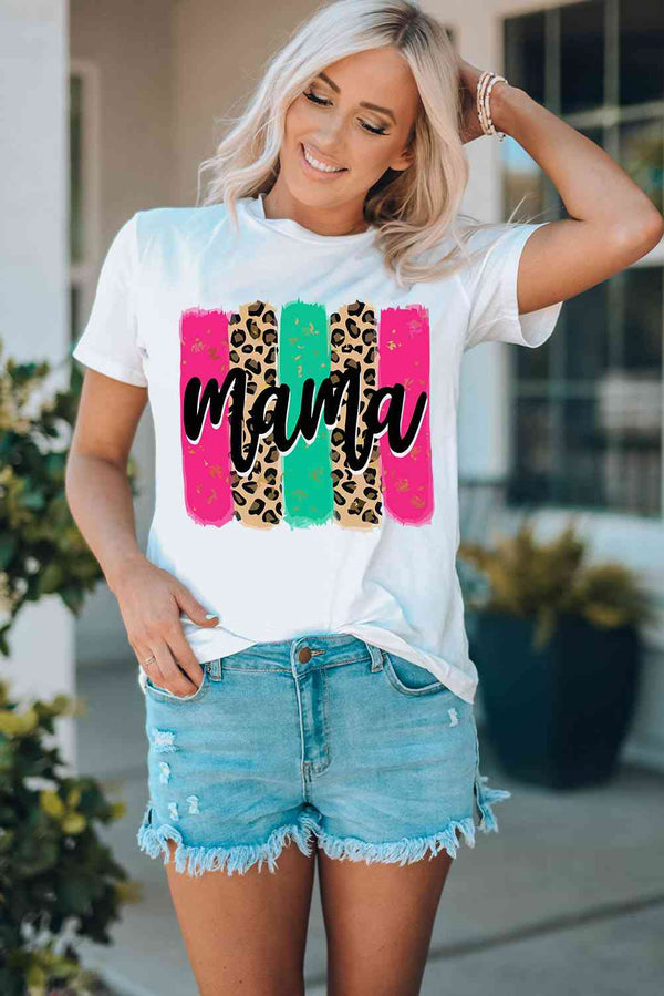 MAMA Graphic Round Neck T-Shirt | 1mrk.com