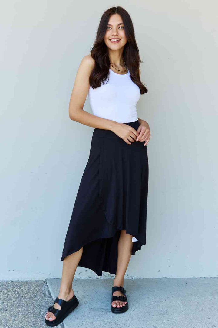 Ninexis First Choice High Waisted Flare Maxi Skirt in Black | 1mrk.com