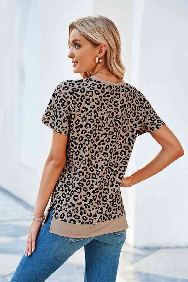 Leopard Print Short Sleeve Tee | 1mrk.com