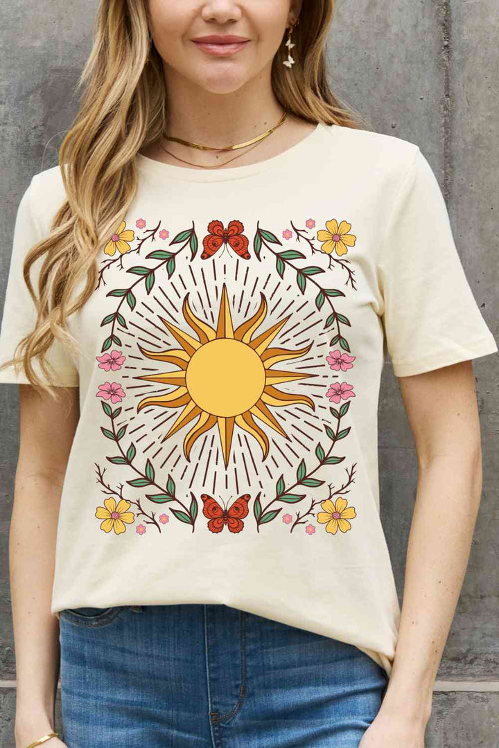 Simply Love Full Size Sun Graphic Cotton Tee | 1mrk.com