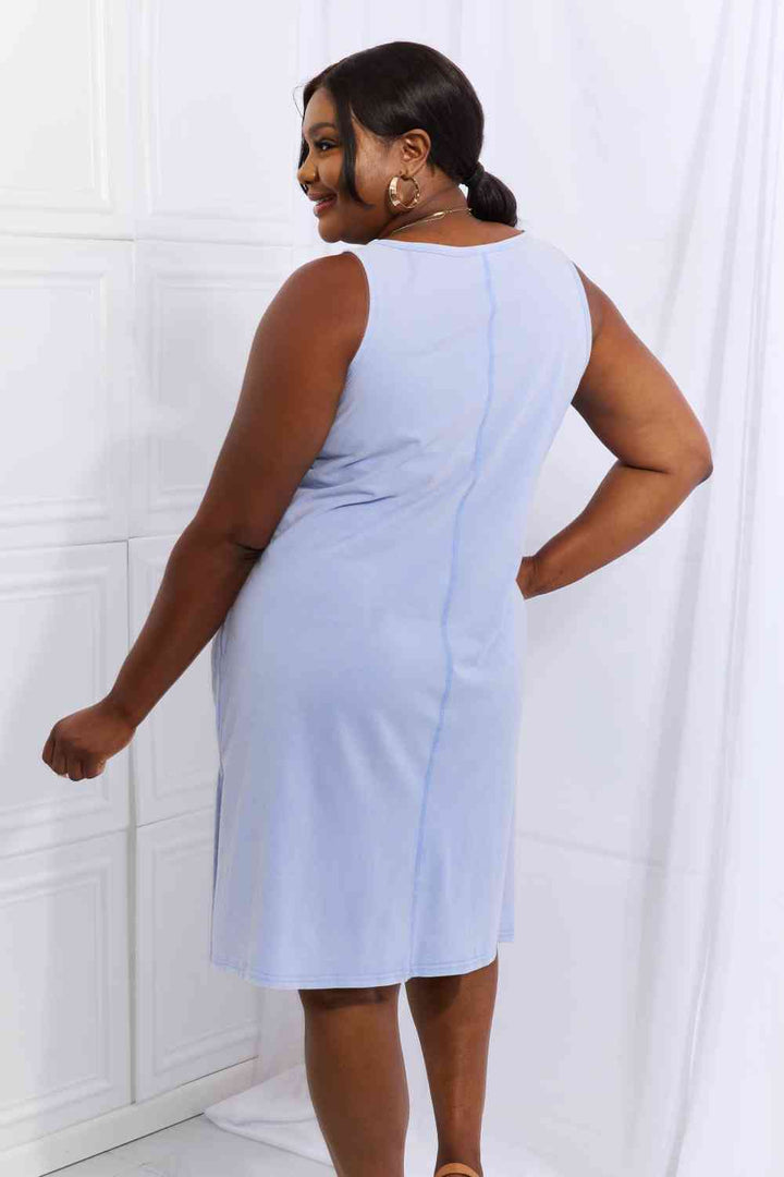 HEYSON Look Good, Feel Good Full Size Washed Sleeveless Casual Dress in Periwinkle | 1mrk.com