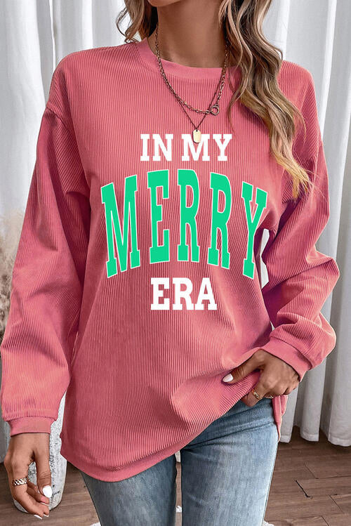 IN MY MERRY ERA Graphic Corded Sweatshirt |1mrk.com