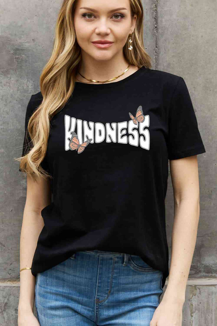 Simply Love Full Size KINDNESS Butterfly Graphic Cotton Tee | 1mrk.com