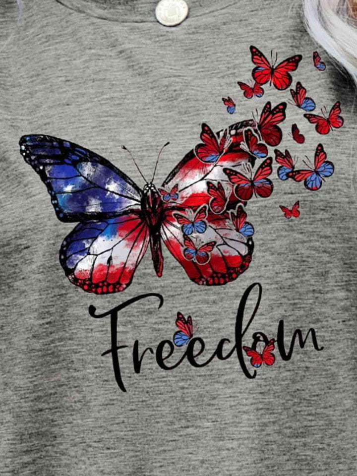 FREEDOM Butterfly Graphic Short Sleeve Tee | 1mrk.com