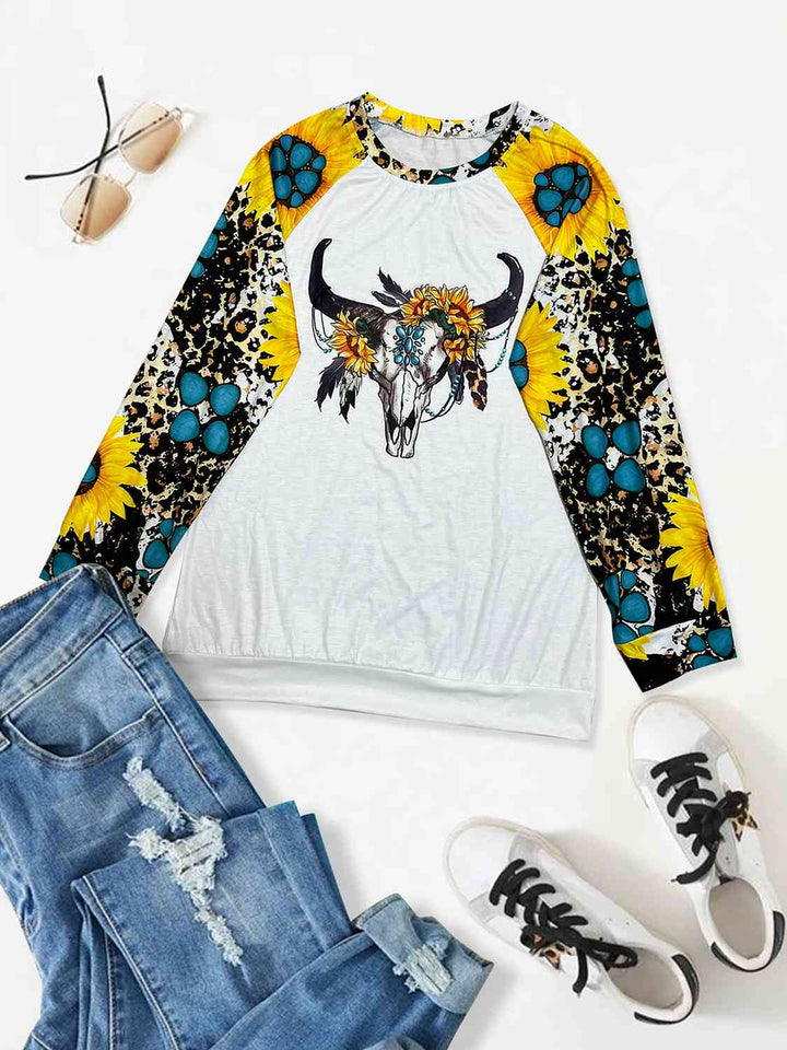 Plus Size Graphic Raglan Sleeve Sweatshirt |1mrk.com