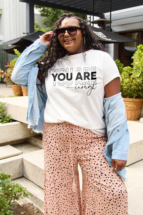 Simply Love Full Size YOU ARE ENOUGH Short Sleeve T-Shirt | 1mrk.com