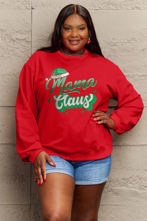 Simply Love Full Size MAMA CLAUS Round Neck Sweatshirt |1mrk.com