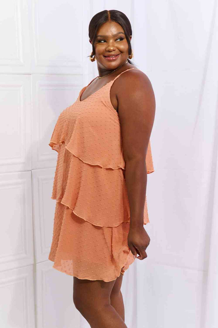 Culture Code By The River Full Size Cascade Ruffle Style Cami Dress in Sherbet | 1mrk.com