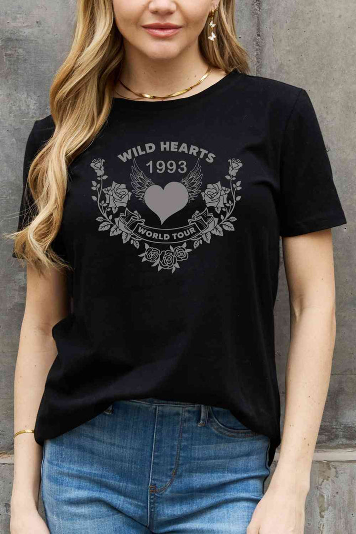 Simply Love Full Size WILD HEARTS 1993  WORLD TOUR Graphic Cotton Tee | 1mrk.com