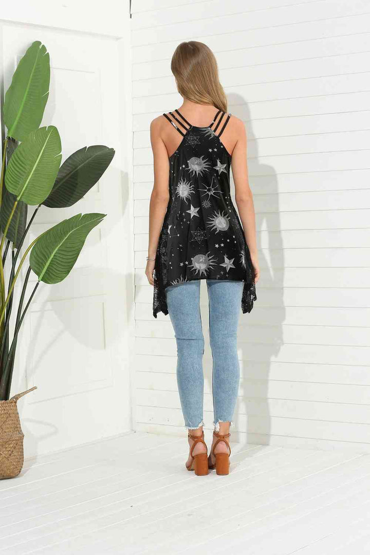 Printed Scoop Neck Strappy Tank | 1mrk.com