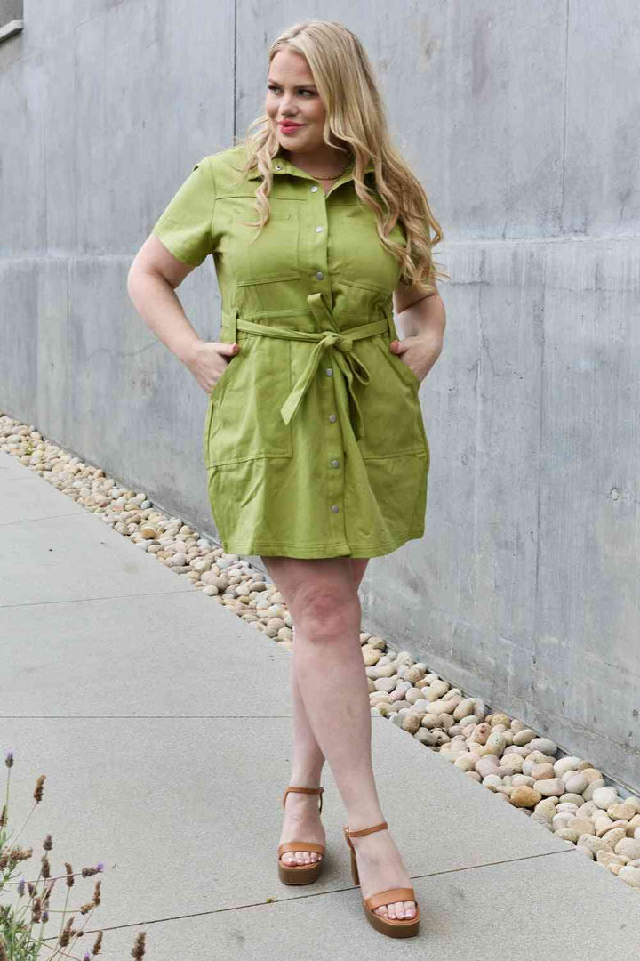 Jady By Jane Stick With Me Full Size Button Down Dress | 1mrk.com