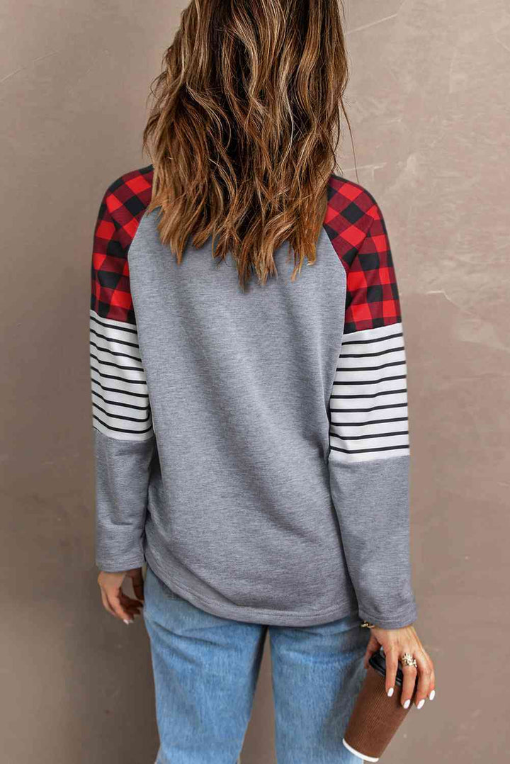 Graphic Plaid Long Sleeve T-Shirt | 1mrk.com