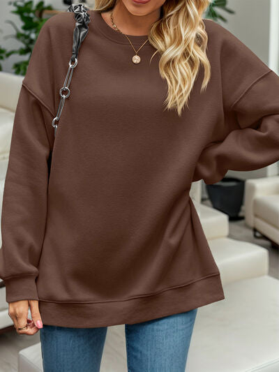 Round Neck Long Sleeve Sweatshirt |1mrk.com