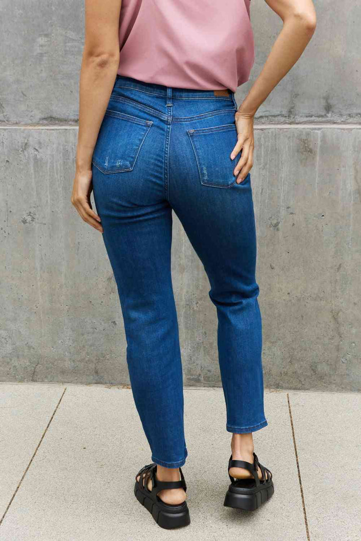 Judy Blue Melanie Full Size High Waisted Distressed Boyfriend Jeans | 1mrk.com