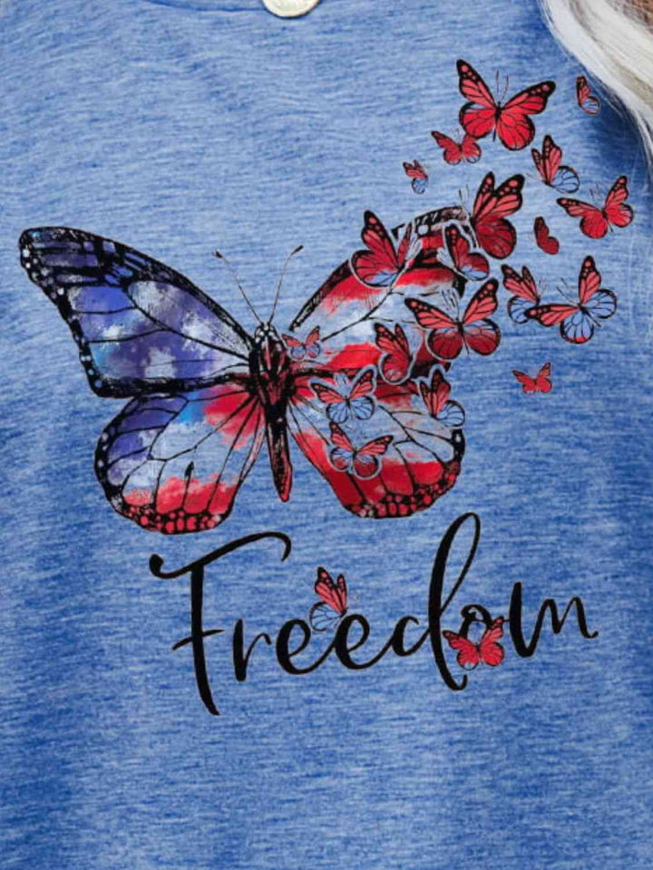 FREEDOM Butterfly Graphic Short Sleeve Tee | 1mrk.com