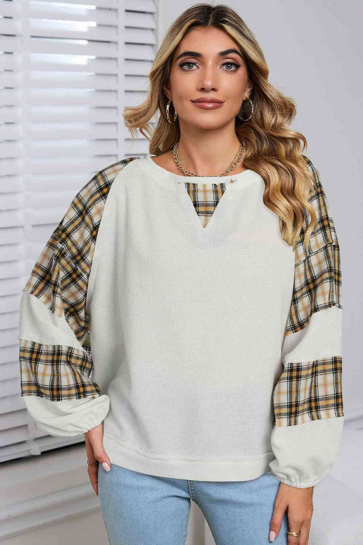 Printed Round Neck Long Sleeve Sweatshirt |1mrk.com