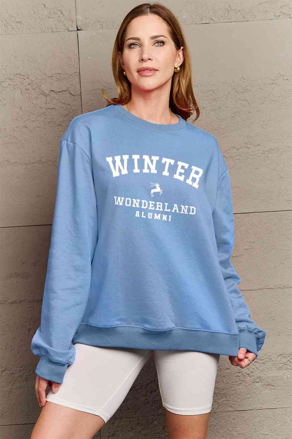 Simply Love Full Size WINTER WONDERLAND ALUMNI Graphic Long Sleeve Sweatshirt |1mrk.com