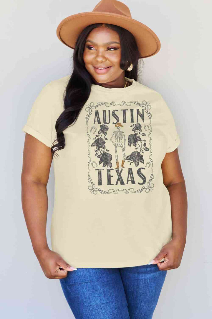 Simply Love Full Size AUSTIN  TEXAS Graphic Cotton T-Shirt | 1mrk.com