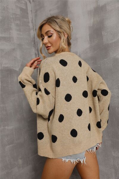 Polka Dot Open Front Cardigan |1mrk.com