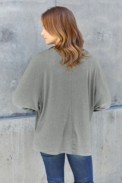 Double Take Full Size Round Neck Long Sleeve T-Shirt | 1mrk.com