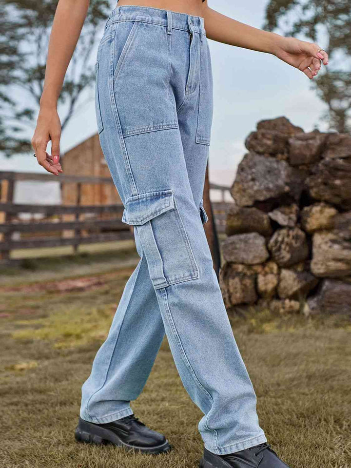 High Waist Cargo Jeans | 1mrk.com