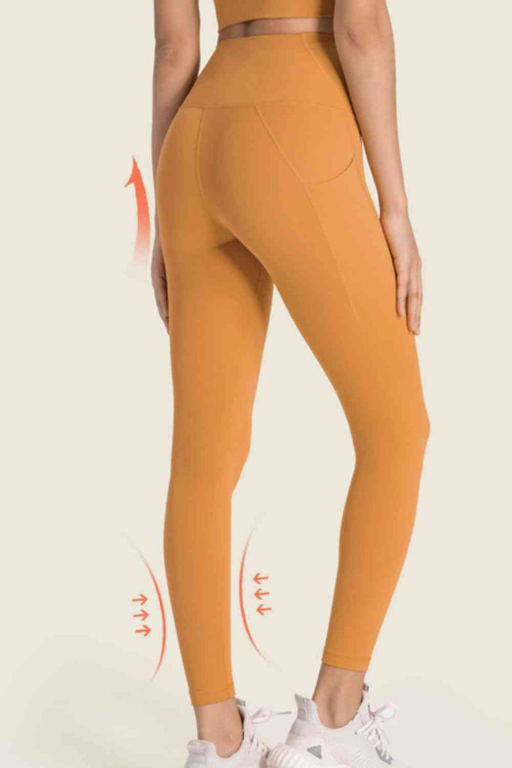High-Rise Wide Waistband Pocket Yoga Leggings |1mrk.com