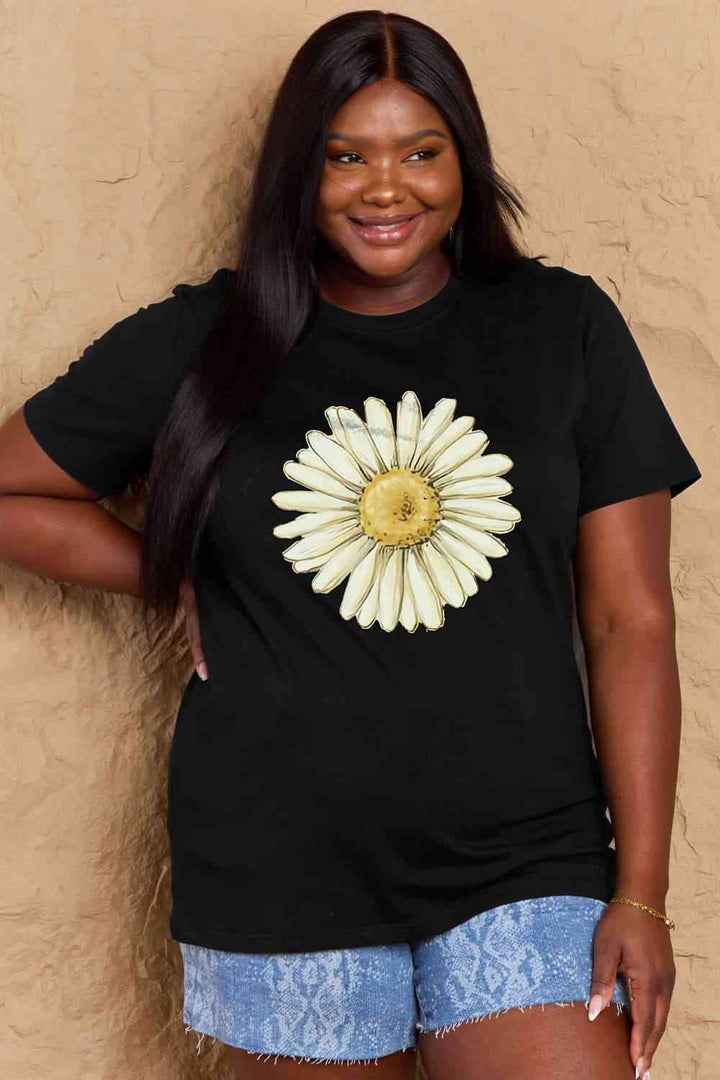 Simply Love Full Size FLOWER Graphic Cotton Tee | 1mrk.com
